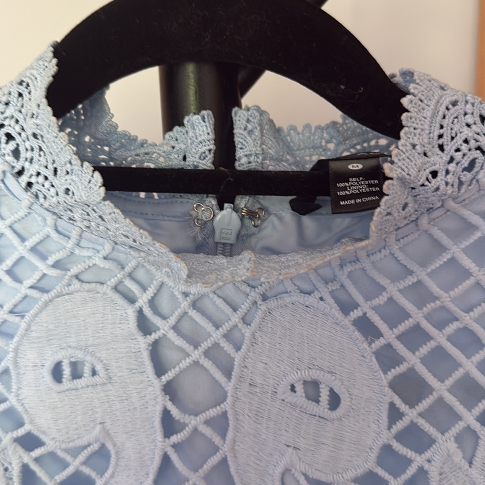 Aqua light blue lace dress - Picture 4 of 5